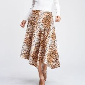 NWOT En Saison Tiger Midi Skirt sz S